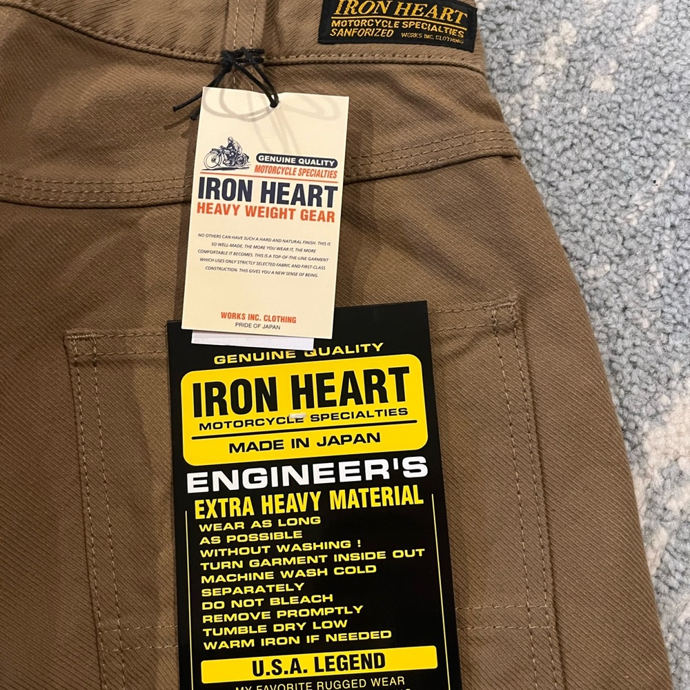 Iron Heart Brown Heavyweight Tradesman Pants - Made in Japan.
